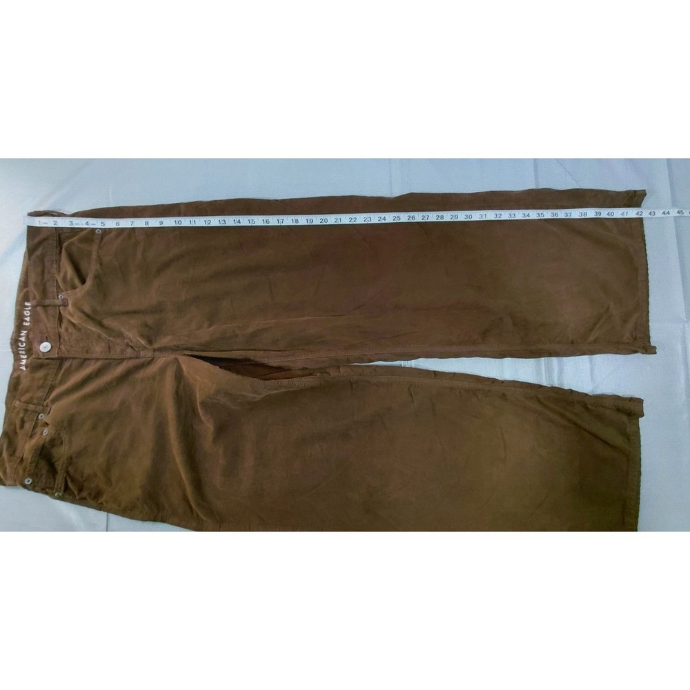 American Eagle Corduroy Low Rise Skater Jean Women's 14 Reg Brown Baggy Wide Leg - Picture 15 of 15